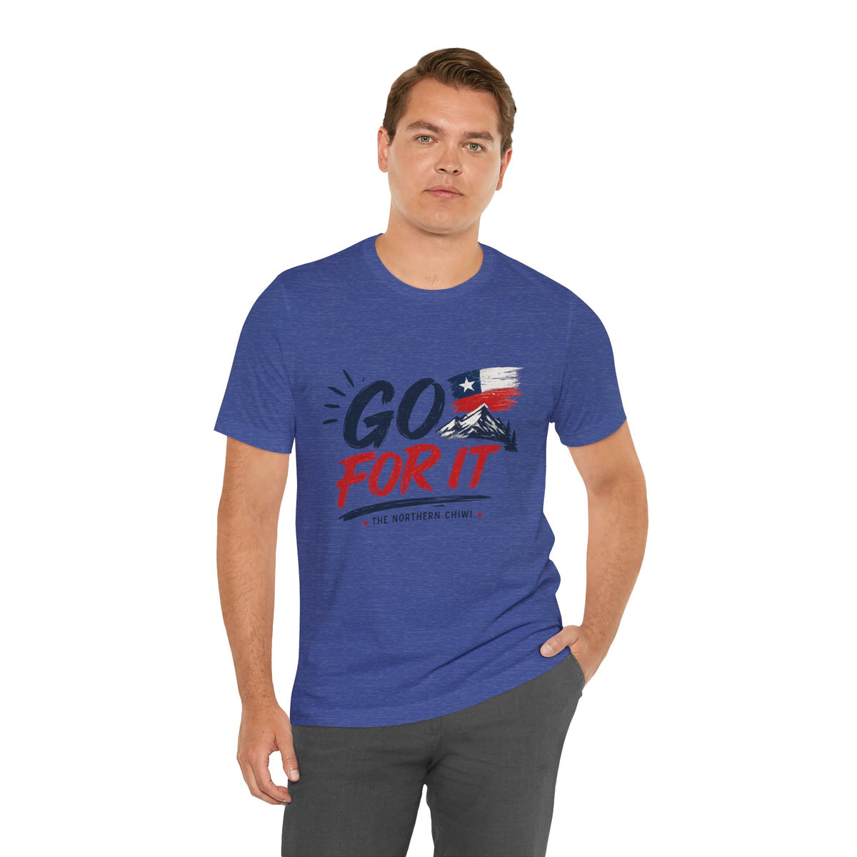 Go For It Mountain Tee – Chilean Flag & Mountain