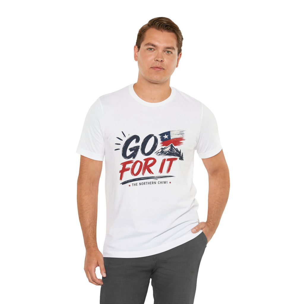 Go For It Mountain Tee – Chilean Flag & Mountain