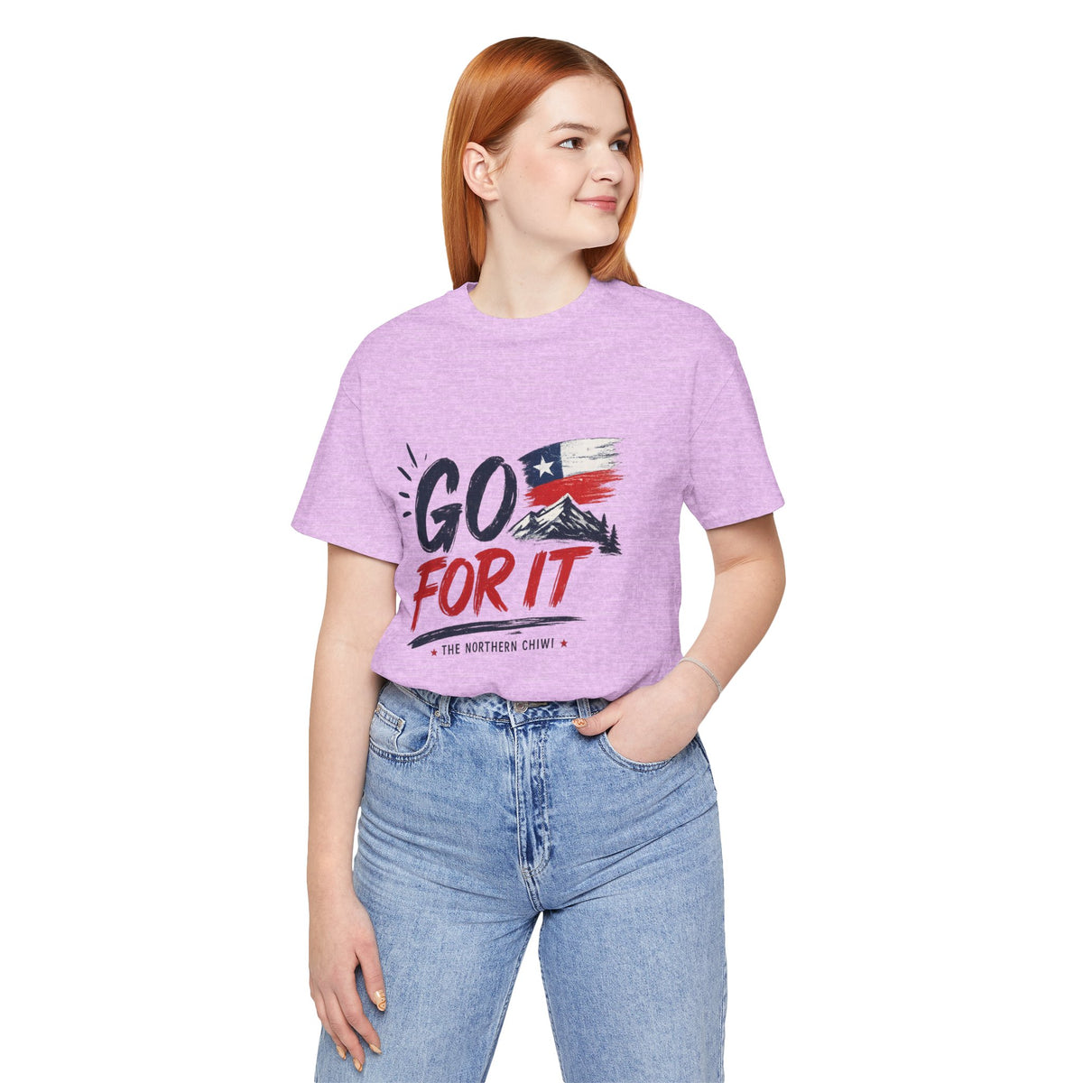 Go For It Mountain Tee – Chilean Flag & Mountain