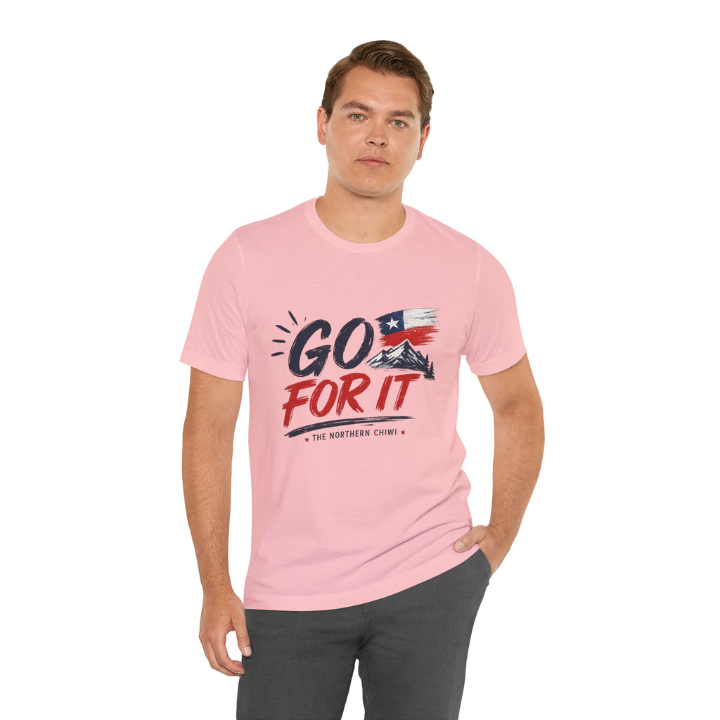 Go For It Mountain Tee – Chilean Flag & Mountain