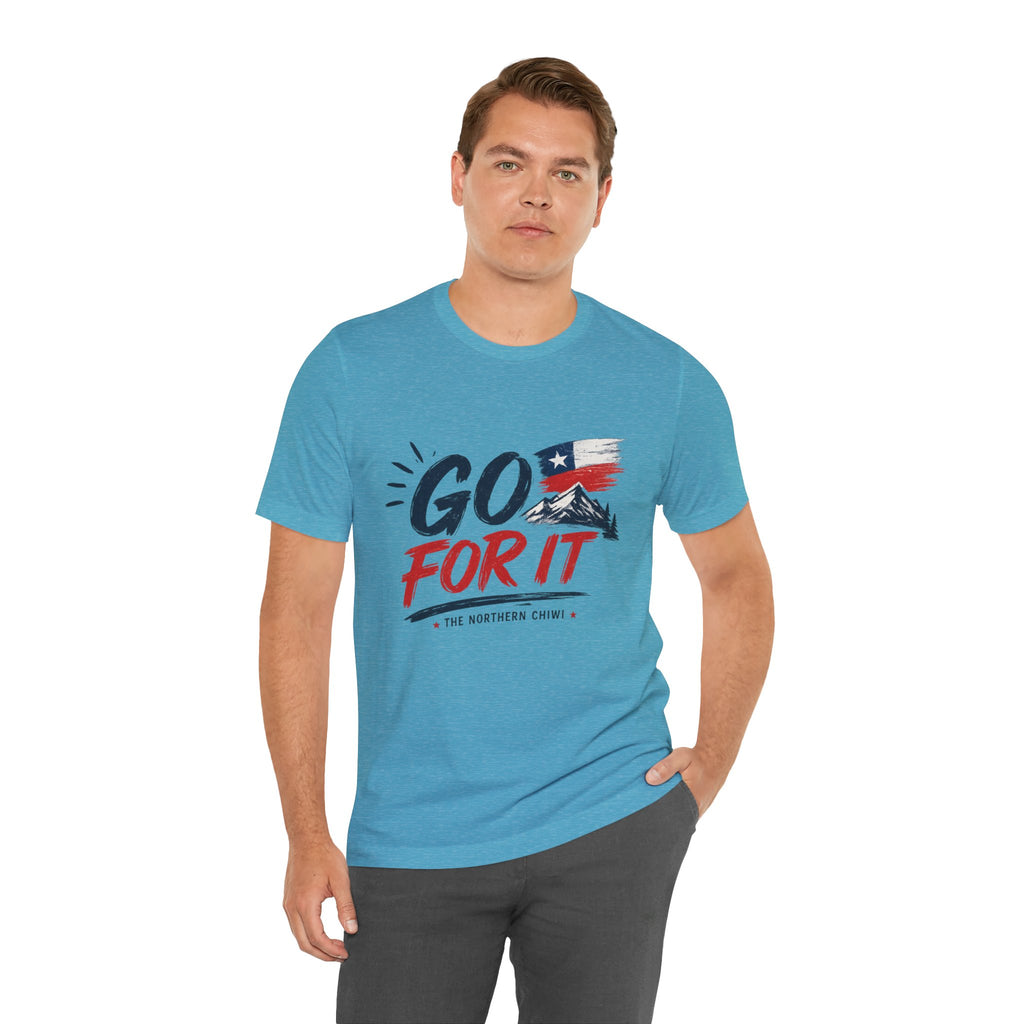 Go For It Mountain Tee – Chilean Flag & Mountain