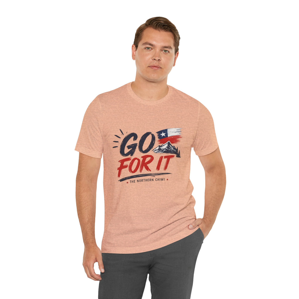 Go For It Mountain Tee – Chilean Flag & Mountain