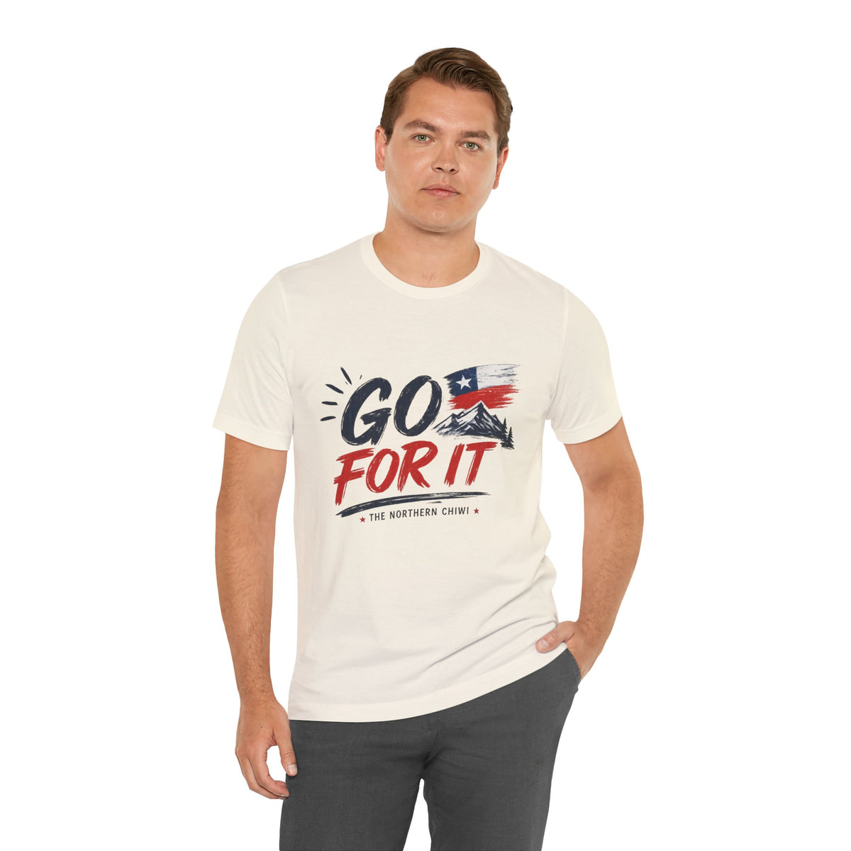 Go For It Mountain Tee – Chilean Flag & Mountain
