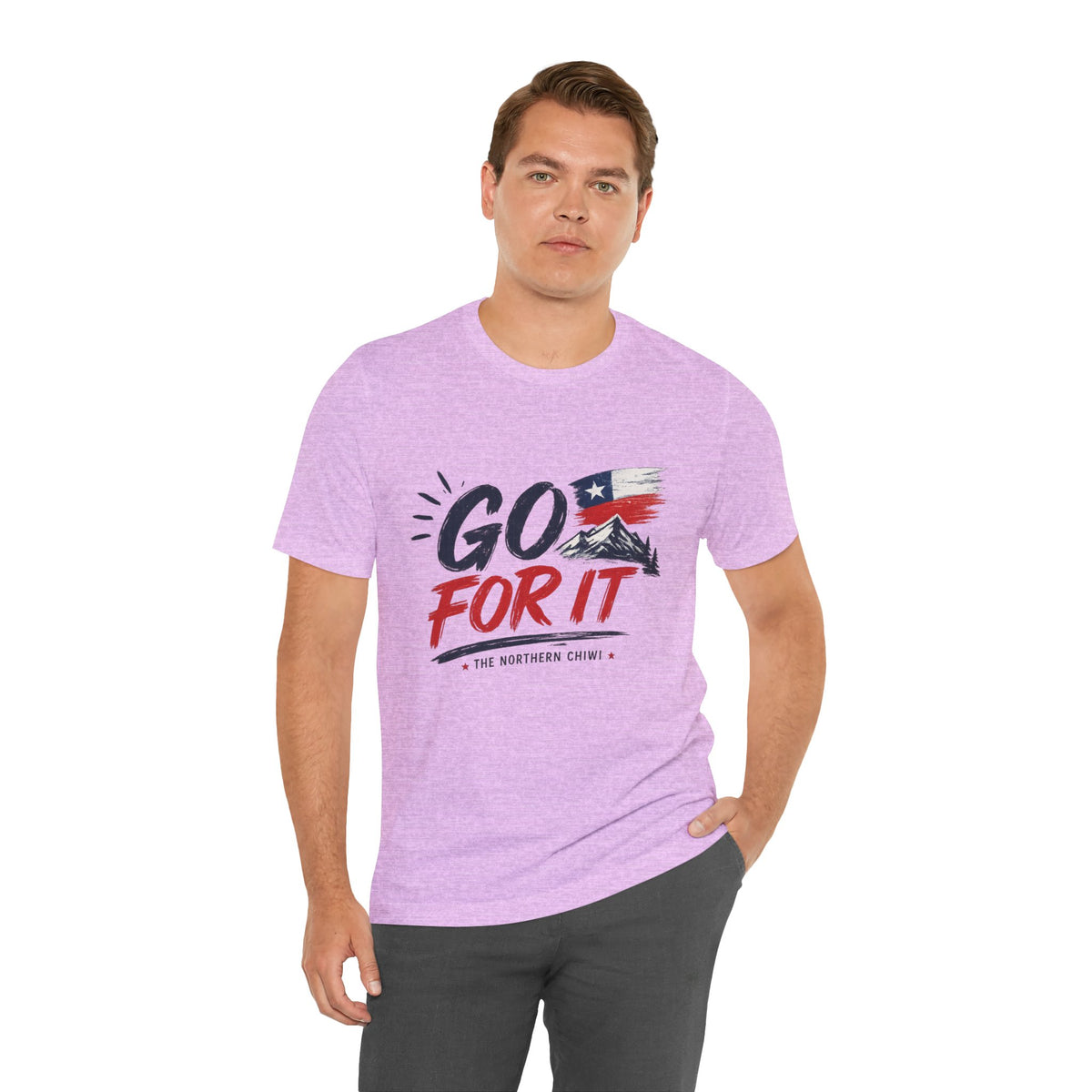 Go For It Mountain Tee – Chilean Flag & Mountain