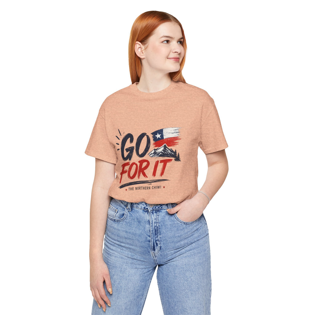 Go For It Mountain Tee – Chilean Flag & Mountain
