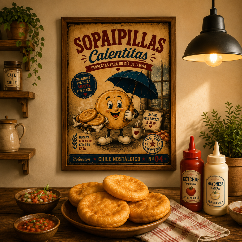 Sopaipillas Calentitas — Perfectas para un Día de Lluvia | Digital Art Print #04
